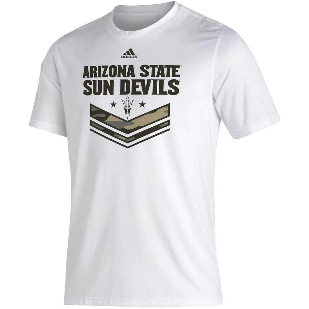 Men's adidas White Arizona State Sun Devils Military Appreciation Creator T-Shirt