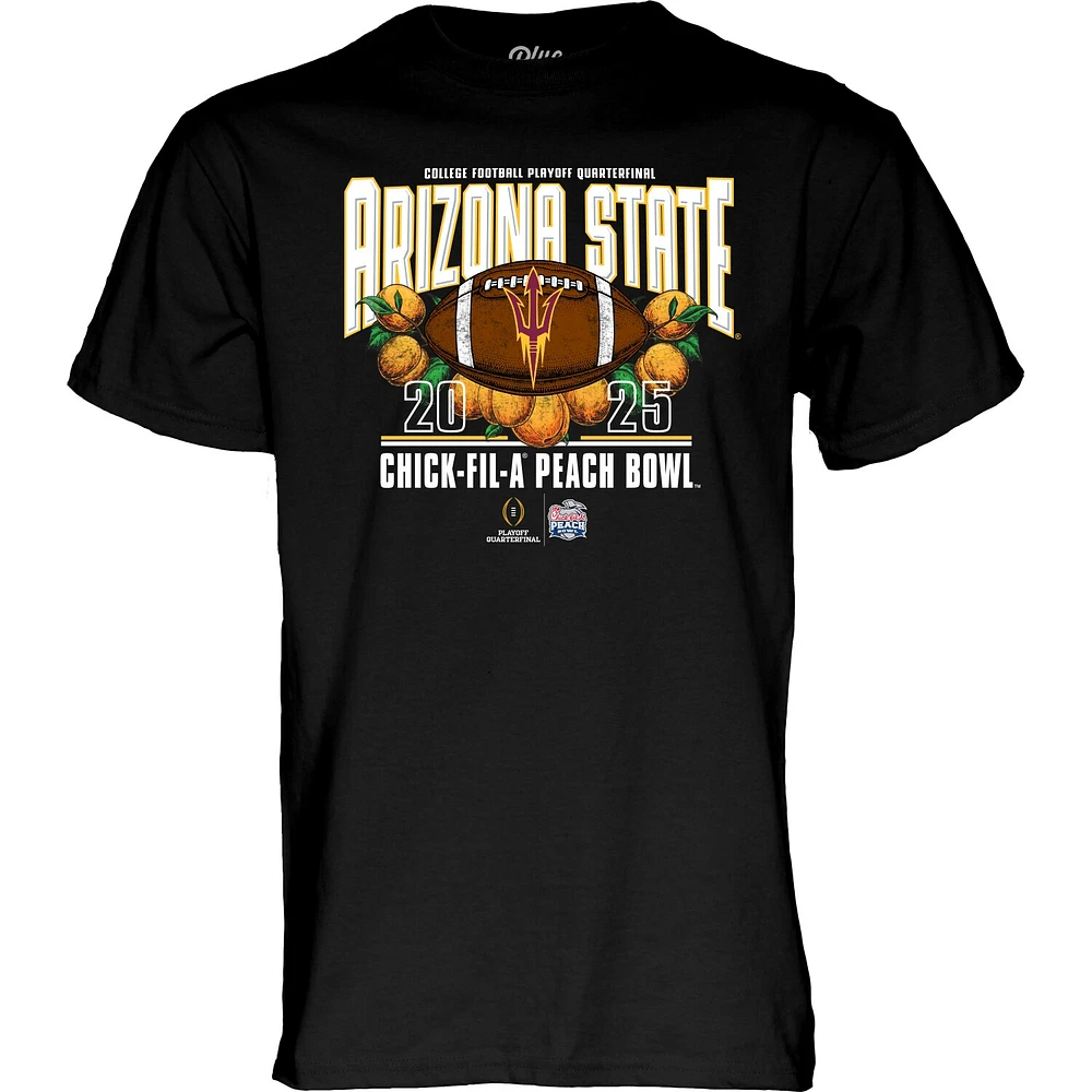 T-shirt bleu 84 noir pour homme Arizona State Sun Devils College Football Playoff 2025 Peach Bowl