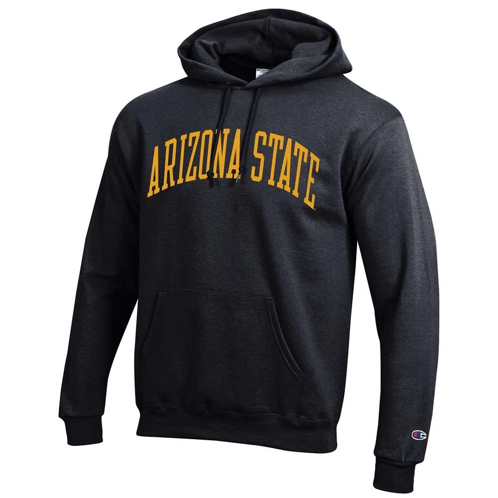 Men's Champion  Black Arizona State Sun Devils Basic Arch Fleece Pullover Hoodie