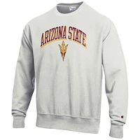 Sweat-shirt gris Champion Arizona State Sun Devils Arch Over Logo Reverse Weave pour homme