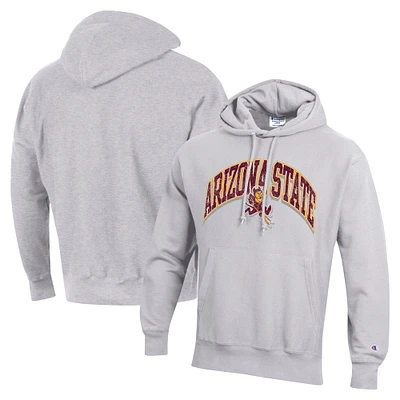 Men's Champion Gray Arizona State Sun Devils Vault Late Night Reverse Weave Pullover Hoodie