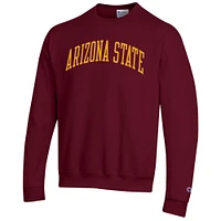 Men's Champion  Maroon Arizona State Sun Devils Basic Arch Fleece Pullover Sweatshirt