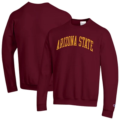 Men's Champion  Maroon Arizona State Sun Devils Basic Arch Fleece Pullover Sweatshirt