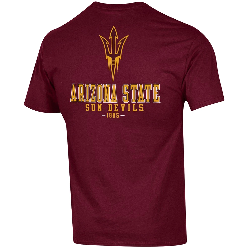 T-shirt Champion Arizona State Sun Devils Stack 2-Hit marron pour homme