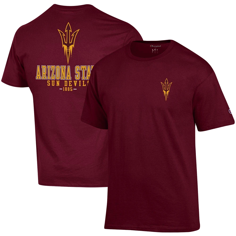 T-shirt Champion Arizona State Sun Devils Stack 2-Hit marron pour homme