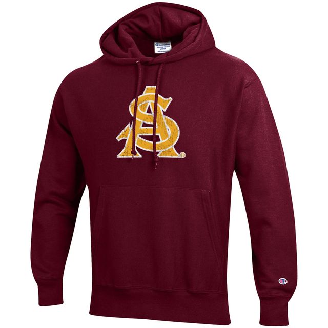 Sweat à capuche tissage inversé Champion Arizona State Sun Devils Vault Logo bordeaux pour homme