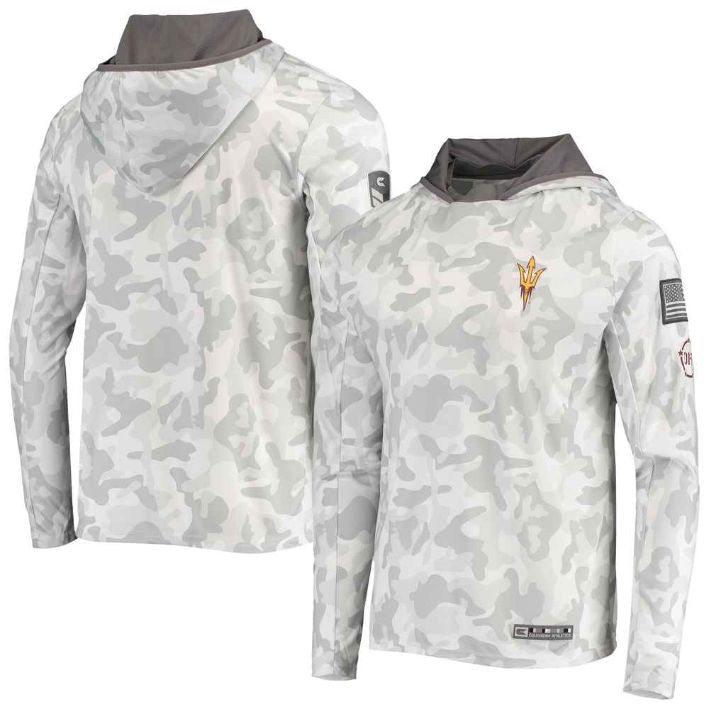 Men's Colosseum Arctic Camo Arizona State Sun Devils OHT Military Appreciation Long Sleeve Hoodie Top