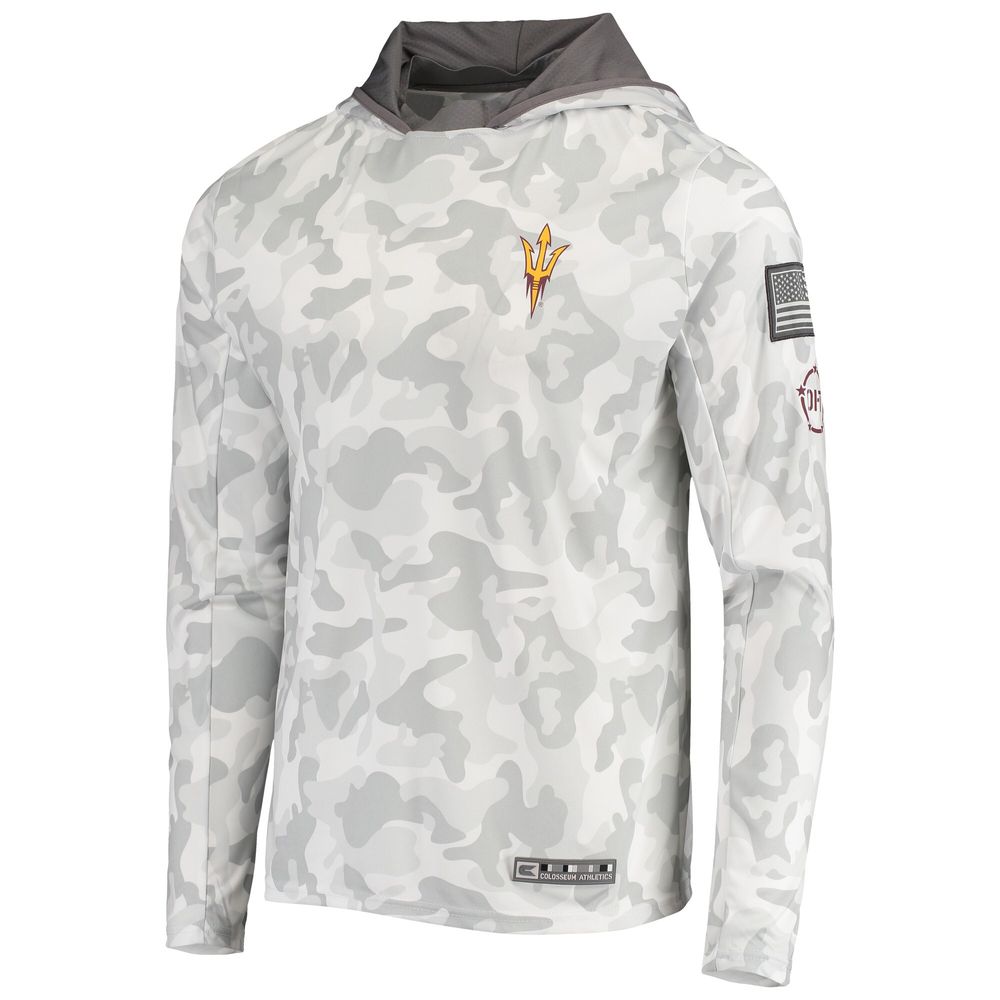 Men's Colosseum Arctic Camo Arizona State Sun Devils OHT Military Appreciation Long Sleeve Hoodie Top