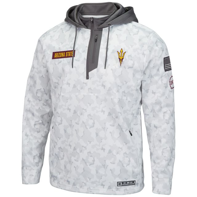 Colosseum Arctic Camo Arizona State Sun Devils OHT Military Appreciation Quarter-Zip Hoodie