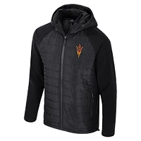 Veste à capuche entièrement zippée Block The Sun pour homme Colosseum Black Arizona State Devils