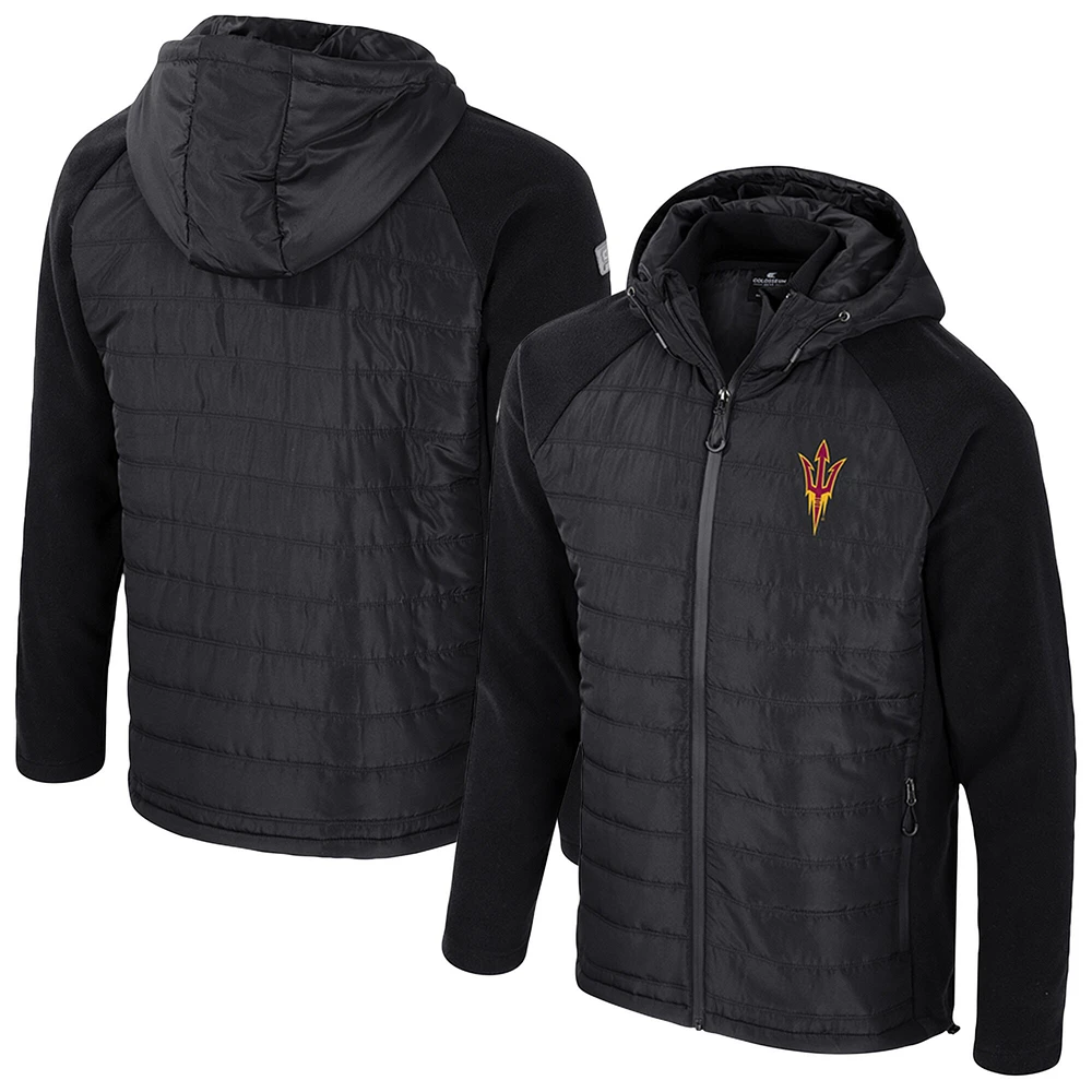 Veste à capuche entièrement zippée Block The Sun pour homme Colosseum Black Arizona State Devils