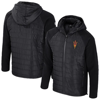 Veste à capuche entièrement zippée Block The Sun pour homme Colosseum Black Arizona State Devils