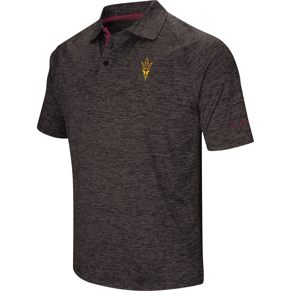 Polo pour homme Colosseum Black Arizona State Sun Devils Down Swing