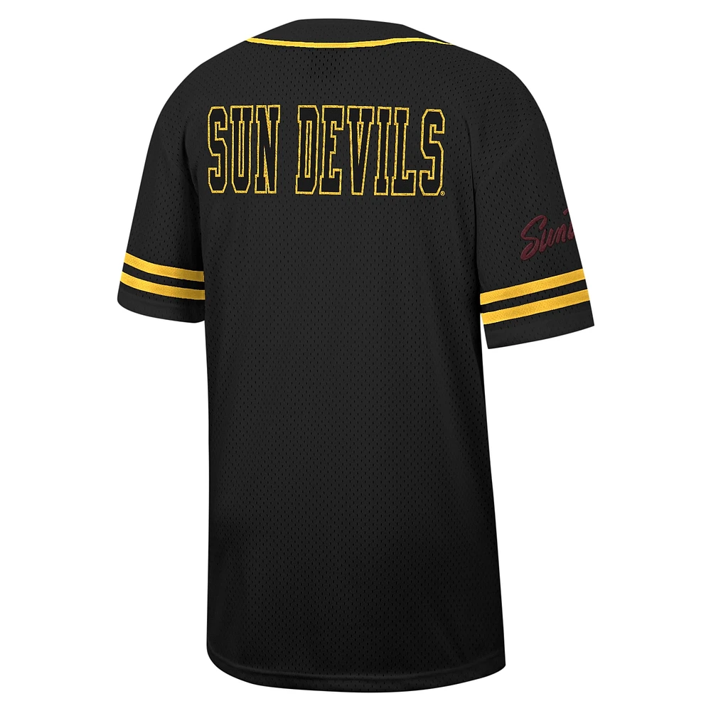 Men's Colosseum Arizona State Sun Devils Free Spirited Mesh Button-Up Baseball Jersey