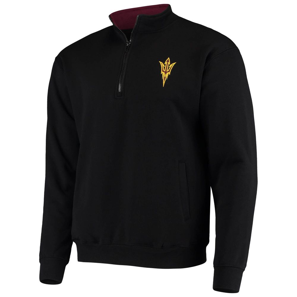 Men's Colosseum Black Arizona State Sun Devils Tortugas Logo Quarter-Zip Jacket