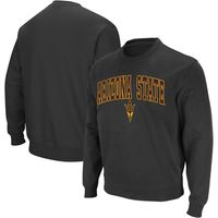 Men's Colosseum Charcoal Arizona State Sun Devils Arch & Logo Crew Neck Sweatshirt