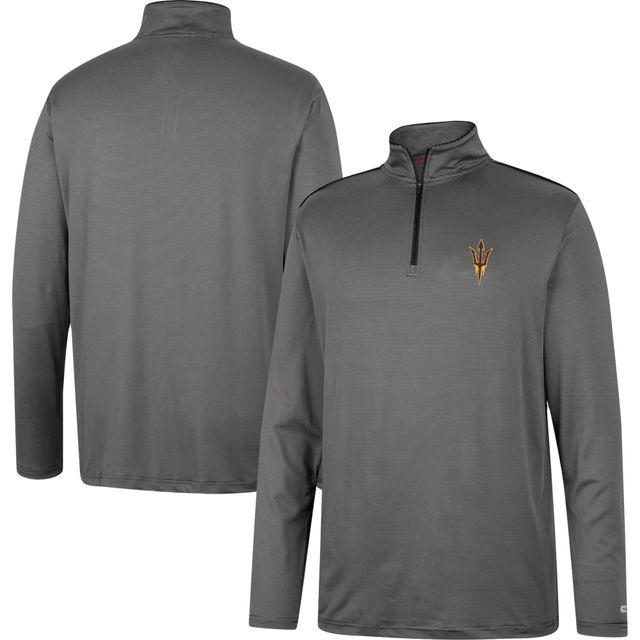 Coupe-vent Colosseum Charcoal Arizona State Sun Devils Logo Quarter-Zip pour homme