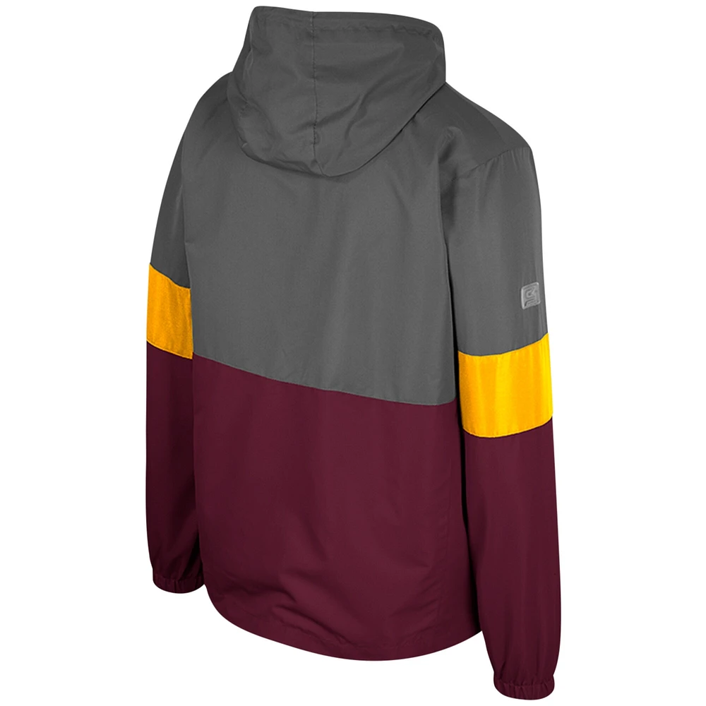 Veste à capuche entièrement zippée Colosseum Charcoal Arizona State Sun Devils Miles pour hommes