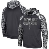 Men's Colosseum Charcoal Arizona State Sun Devils OHT Military Appreciation Digital Camo Pullover Hoodie