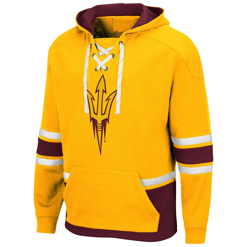 Men's Colosseum Gold Arizona State Sun Devils Lace Up 3.0 Pullover Hoodie