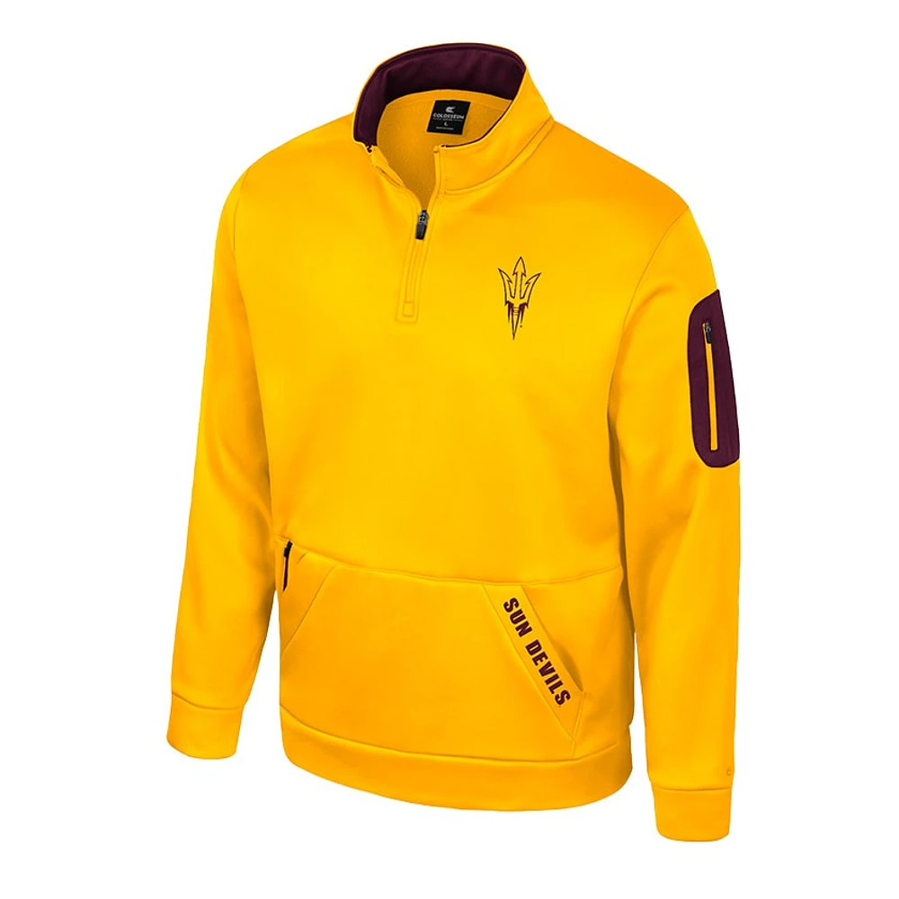 Men's Colosseum Gold Arizona State Sun Devils Mainframe Quarter-Zip Fleece Jacket