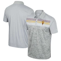 Men's Colosseum Gray Arizona State Sun Devils Cybernetic Polo