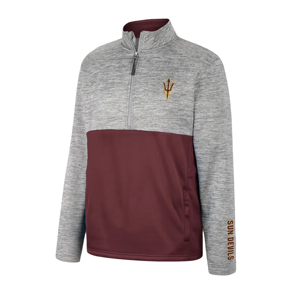 Men's Colosseum Gray Arizona State Sun Devils John Half-Zip Jacket