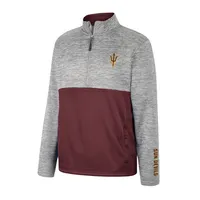 Men's Colosseum Gray Arizona State Sun Devils John Half-Zip Jacket