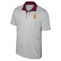 Men's Colosseum Gray Arizona State Sun Devils Tuck Striped Polo