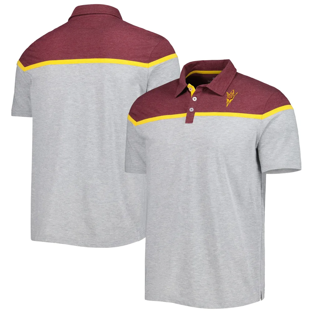 Men's Colosseum Heather Gray Arizona State Sun Devils Chamberlain Polo