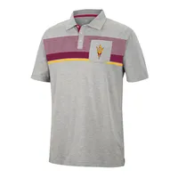 Polo à poche pour golfeur Colosseum Heathered Grey Arizona State Sun Devils homme