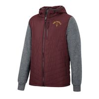 Men's Colosseum Maroon/Charcoal Arizona State Sun Devils Course Herringbone Full-Zip Hoodie