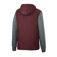 Men's Colosseum Maroon/Charcoal Arizona State Sun Devils Course Herringbone Full-Zip Hoodie