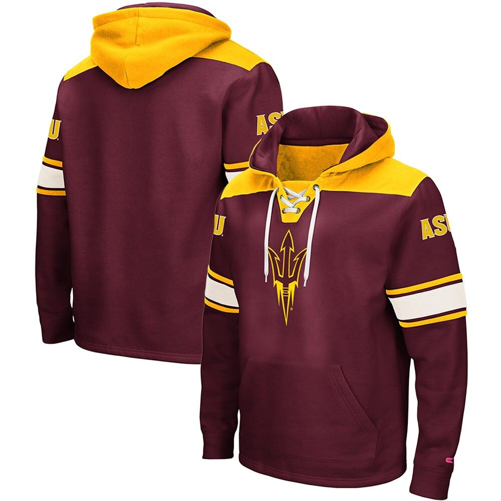 Men's Colosseum Maroon Arizona State Sun Devils 2.0 Lace-Up Pullover Hoodie