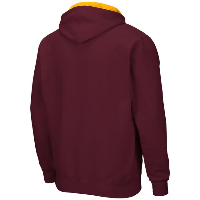 Sweat à capuche entièrement zippé Colosseum Maroon Arizona State Sun Devils Arch & Logo 3.0 pour homme