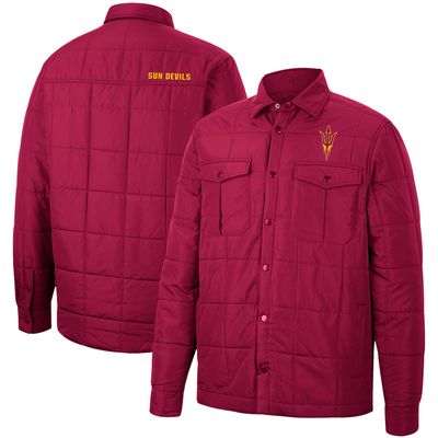 Men's Colosseum Maroon Arizona State Sun Devils Detonate Quilted Full-Snap Jacket