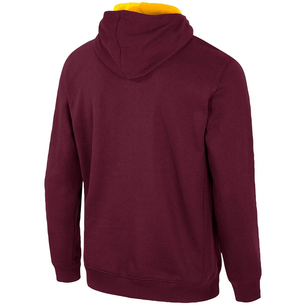 Sweat à capuche demi-zip Colosseum Maroon Arizona State Sun Devils pour hommes