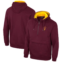 Men's Colosseum Maroon Arizona State Sun Devils Half-Zip Hoodie