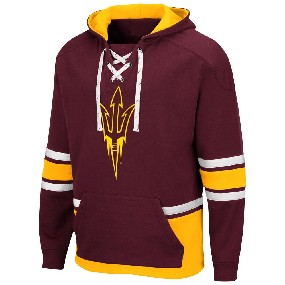 Men's Colosseum Maroon Arizona State Sun Devils Lace Up 3.0 Pullover Hoodie