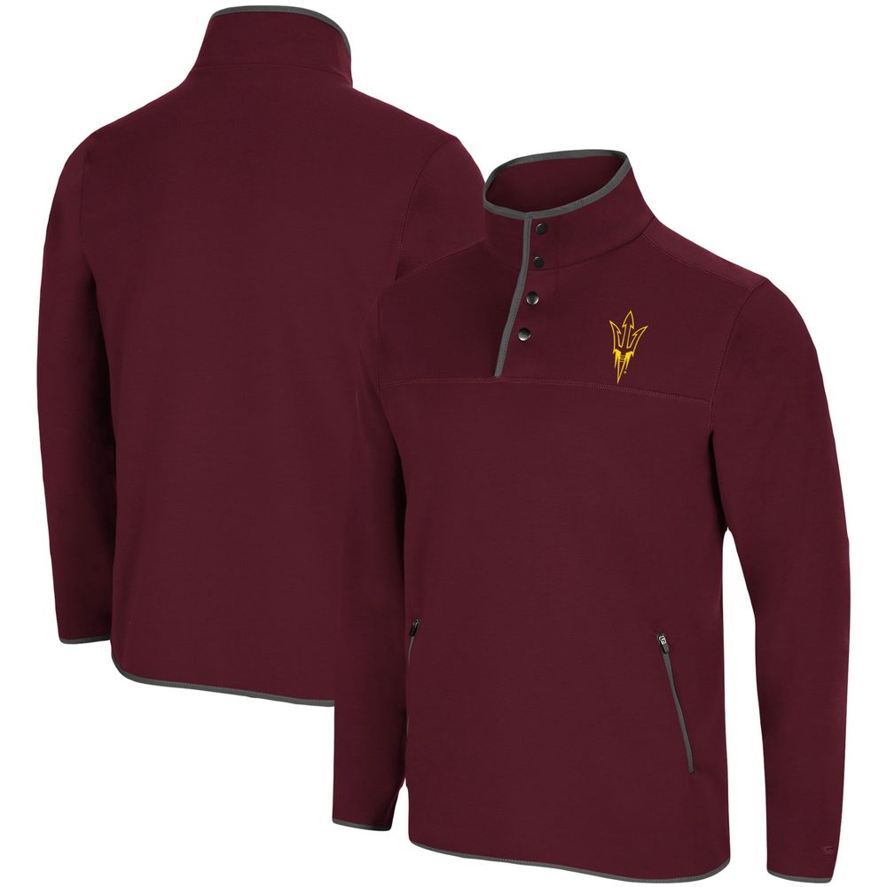 Men's Colosseum Maroon Arizona State Sun Devils Rebound Snap Pullover Jacket