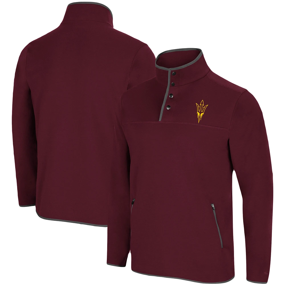 Veste Colosseum Maroon Arizona State Sun Devils Rebound Snap Pullover Homme