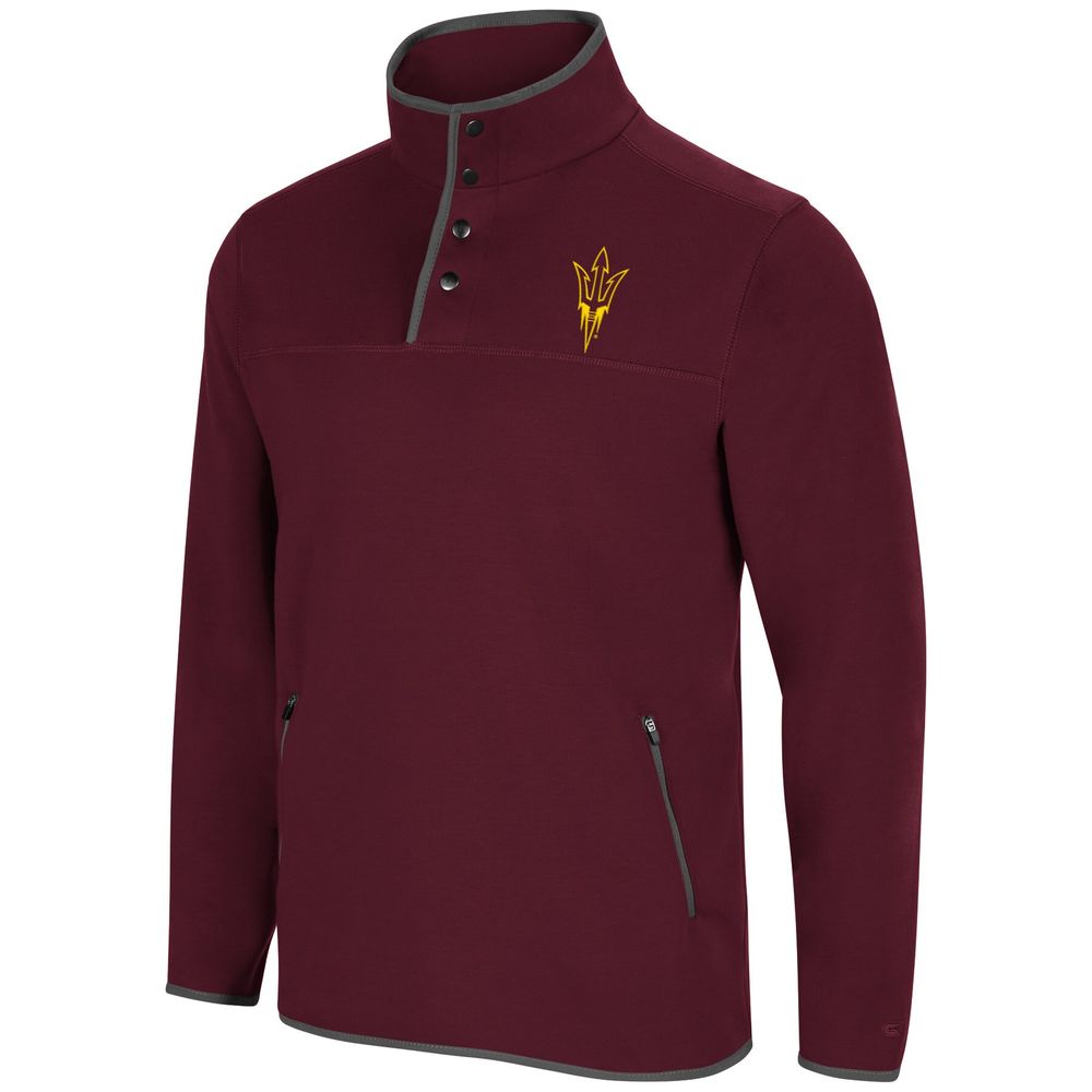 Men's Colosseum Maroon Arizona State Sun Devils Rebound Snap Pullover Jacket