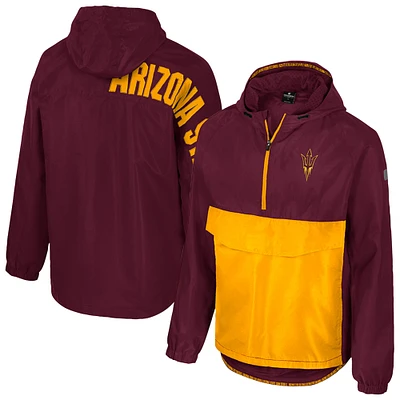 Veste anorak à demi-zip Colosseum Maroon Arizona State Sun Devils Reloaded pour homme