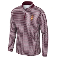 Haut rayé à glissière quart de tour pour homme Colosseum Maroon Arizona State Sun Devils