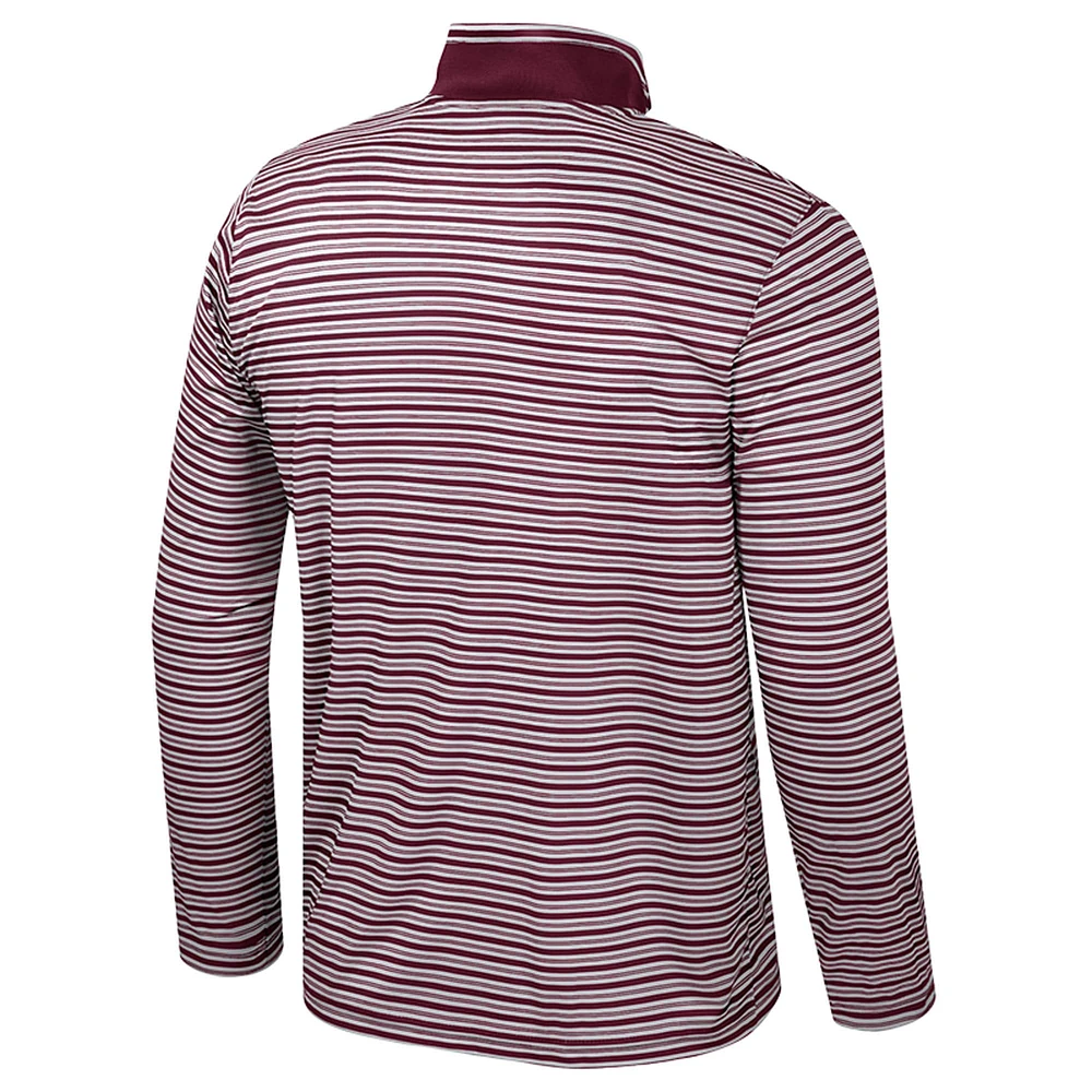 Haut rayé à glissière quart de tour pour homme Colosseum Maroon Arizona State Sun Devils