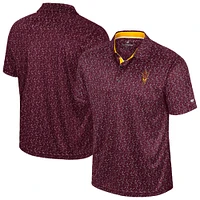 Polo de golf sublimé pour homme Colosseum Maroon Arizona State Sun Devils