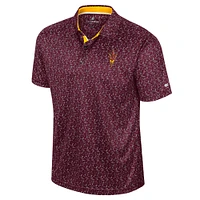 Polo de golf sublimé pour homme Colosseum Maroon Arizona State Sun Devils