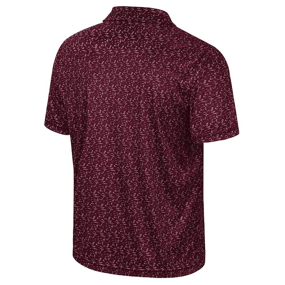 Polo de golf sublimé pour homme Colosseum Maroon Arizona State Sun Devils