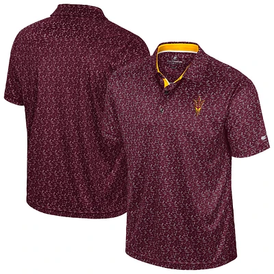 Polo de golf sublimé pour homme Colosseum Maroon Arizona State Sun Devils