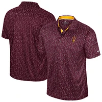 Polo de golf sublimé pour homme Colosseum Maroon Arizona State Sun Devils